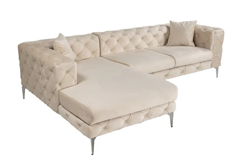 Beachport 3-seters Sofa med Venstre Sjeselong - Beige - Møbler - Sofaer - Sofaer med sjeselong - 3 seters sofa med divan