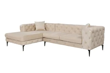 Beachport 3-seters Sofa med Venstre Sjeselong - Beige - Møbler - Sofaer - Sofaer med sjeselong - 3 seters sofa med divan