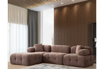 Belgin Boblende Divansofa 3-seter 315 cm - Brun - Møbler - Sofaer - Modulsofaer - Komplett modulsofa