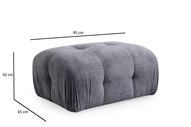 Belgin Sofa med Sjeselong 3-seter - Grå - Møbler - Sofaer - Sofaer med sjeselong - 3 seters sofa med divan
