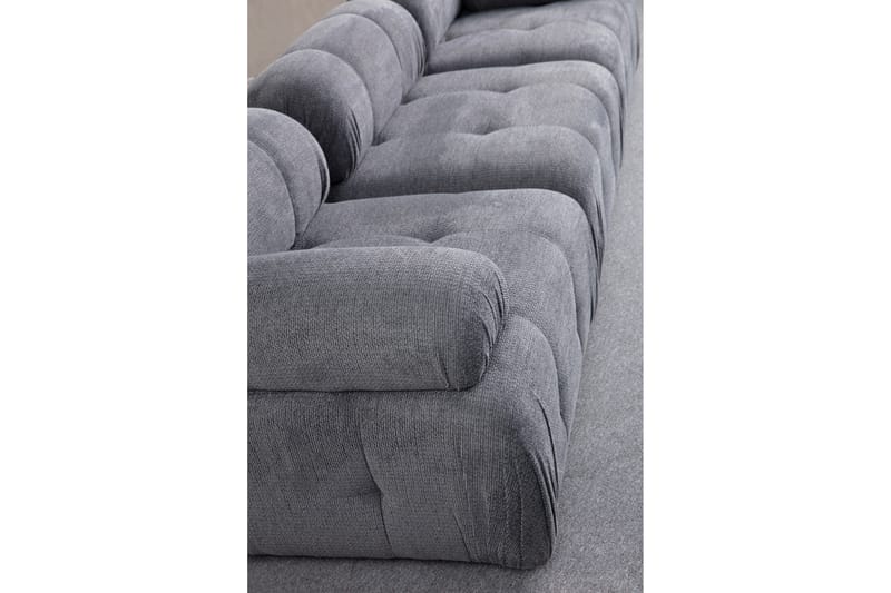 Belgin Sofa med Sjeselong 3-seter - Grå - Møbler - Sofaer - Sofaer med sjeselong - 3 seters sofa med divan