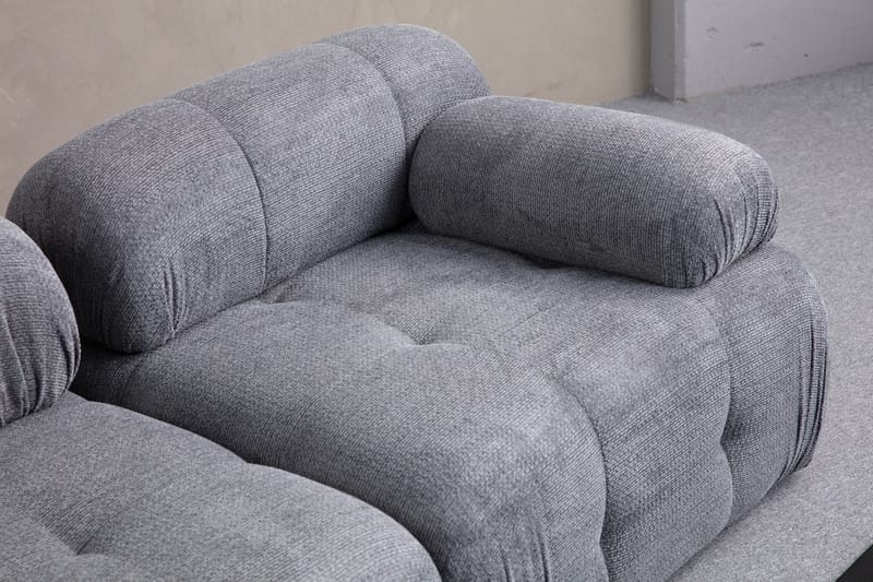 Belgin Sofa med Sjeselong 3-seter - Grå - Møbler - Sofaer - Sofaer med sjeselong - 3 seters sofa med divan