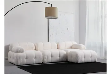 Belgin Sofa med Sjeselong 3-seter - Hvit - Møbler - Sofaer - Modulsofaer - Komplett modulsofa