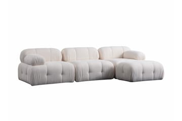 Belgin Sofa med Sjeselong 3-seter - Hvit - Møbler - Sofaer - Sofaer med sjeselong - 3 seters sofa med divan