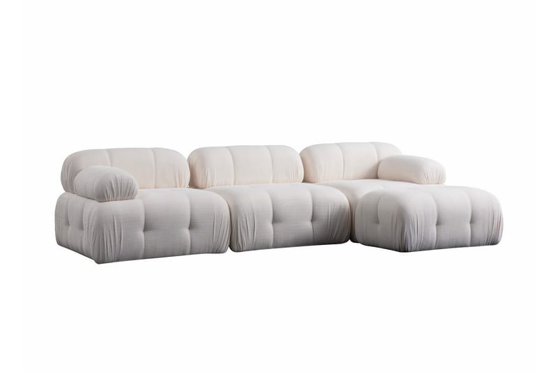 Belgin Sofa med Sjeselong 3-seter - Hvit - Møbler - Sofaer - Sofaer med sjeselong - 3 seters sofa med divan