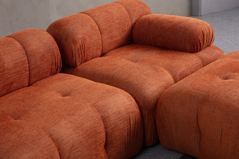 Belgin Sofa med Sjeselong 3-seter - Oransje - Møbler - Sofaer - Sofaer med sjeselong - 3 seters sofa med divan