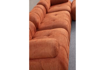 Belgin Sofa med Sjeselong 3-seter - Oransje - Møbler - Sofaer - Sofaer med sjeselong - 3 seters sofa med divan