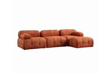 Belgin Sofa med Sjeselong 3-seter - Oransje - Møbler - Sofaer - Sofaer med sjeselong - 3 seters sofa med divan
