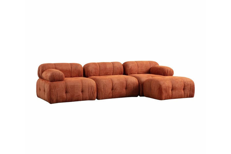 Belgin Sofa med Sjeselong 3-seter - Oransje - Møbler - Sofaer - Sofaer med sjeselong - 3 seters sofa med divan