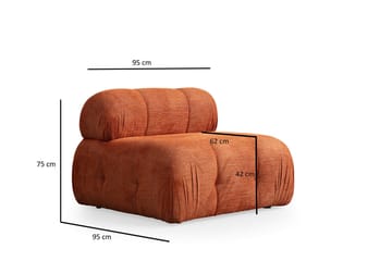 Belgin Sofa med Sjeselong 3-seter - Oransje - Møbler - Sofaer - Sofaer med sjeselong - 3 seters sofa med divan
