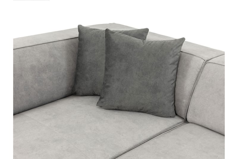 Bezvez 6-seters Sofa Høyre - Lysegrå - 4 seters sofa med divan - Fløyelssofaer - Sofaer med sjeselong