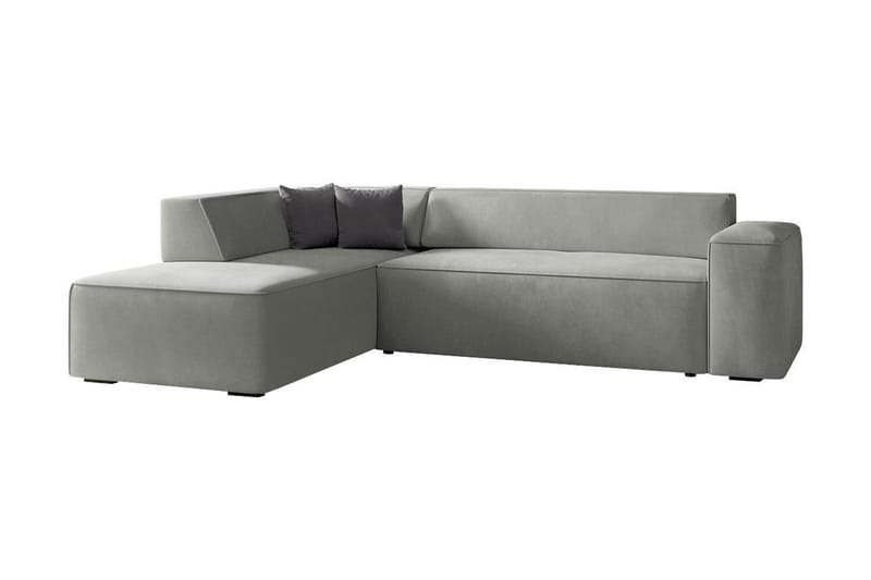 Bezvez 6-seters Sofa Høyre - Lysegrå - 4 seters sofa med divan - Fløyelssofaer - Sofaer med sjeselong