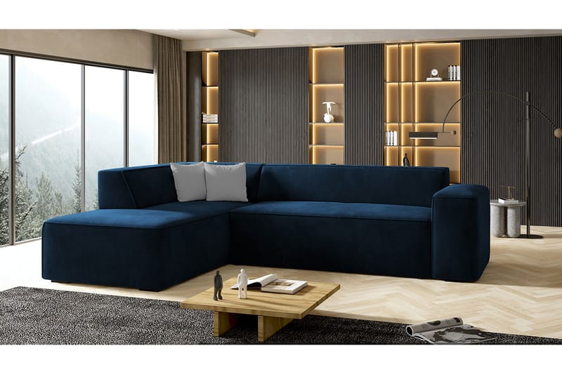 Bezvez 6-seters Sofa Venstre - Blå - Møbler - Sofaer - Sofaer med sjeselong - 4 seters sofa med divan