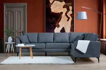 Bouchelle Hjørnesofa med Divan Høyre - Grå - Møbler - Sofaer - Sofaer med sjeselong