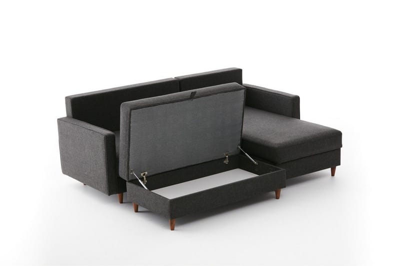 Braneles Sofa med Sjeselong 4-seter - Antrasitt - Møbler - Sofaer - Sofaer med sjeselong - 4 seters sofa med divan