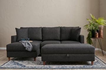 Braneles Sofa med Sjeselong 4-seter - Antrasitt - Møbler - Sofaer - Sofaer med sjeselong - 4 seters sofa med divan