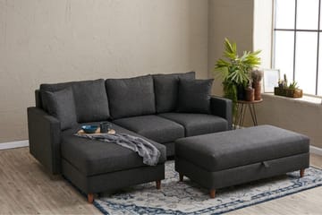 Braneles Sofa med Sjeselong 4-seter - Antrasitt - Møbler - Sofaer - Sofaer med sjeselong - 4 seters sofa med divan