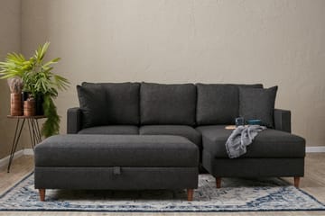 Braneles Sofa med Sjeselong 4-seter - Antrasitt - Møbler - Sofaer - Sofaer med sjeselong - 4 seters sofa med divan