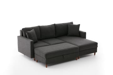 Braneles Sofa med Sjeselong 4-seter - Antrasitt - Møbler - Sofaer - Sofaer med sjeselong - 4 seters sofa med divan