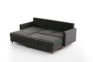 Braneles Sofa med Sjeselong 4-seter - Antrasitt - Møbler - Sofaer - Sofaer med sjeselong - 4 seters sofa med divan