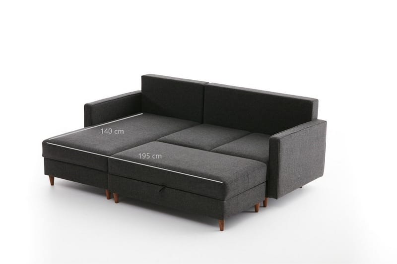 Braneles Sofa med Sjeselong 4-seter - Antrasitt - Møbler - Sofaer - Sofaer med sjeselong - 4 seters sofa med divan