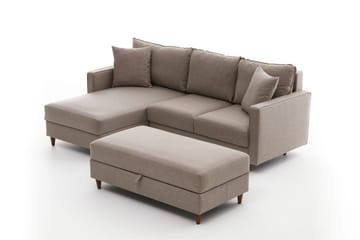 Braneles Sofa med Sjeselong 4-seter - Beige - Møbler - Sofaer - Sofaer med sjeselong - 4 seters sofa med divan