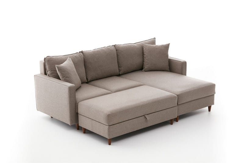 Braneles Sofa med Sjeselong 4-seter - Beige - Møbler - Sofaer - Sofaer med sjeselong - 4 seters sofa med divan