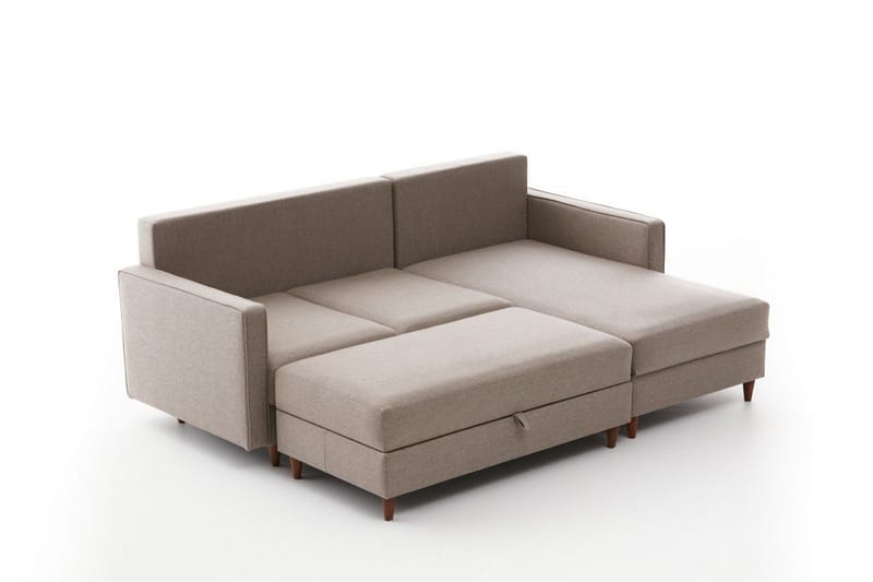 Braneles Sofa med Sjeselong 4-seter - Beige - Møbler - Sofaer - Sofaer med sjeselong - 4 seters sofa med divan