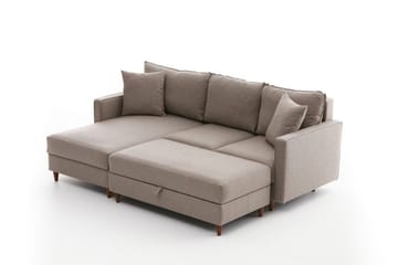 Braneles Sofa med Sjeselong 4-seter - Beige - Møbler - Sofaer - Sofaer med sjeselong - 4 seters sofa med divan