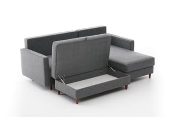 Braneles Sofa med Sjeselong 4-seter - Grå - Møbler - Sofaer - Sofaer med sjeselong - 4 seters sofa med divan