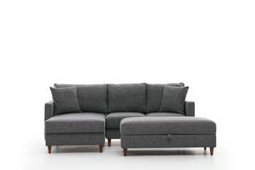 Braneles Sofa med Sjeselong 4-seter - Grå - Møbler - Sofaer - Sofaer med sjeselong - 4 seters sofa med divan