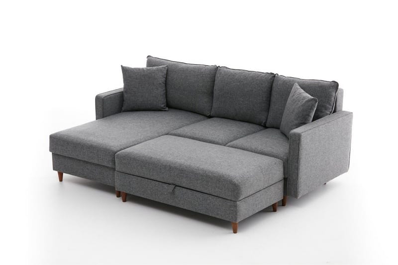 Braneles Sofa med Sjeselong 4-seter - Grå - Møbler - Sofaer - Sofaer med sjeselong - 4 seters sofa med divan