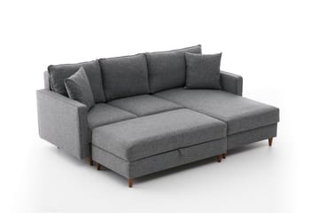 Braneles Sofa med Sjeselong 4-seter - Grå - Møbler - Sofaer - Sofaer med sjeselong - 4 seters sofa med divan