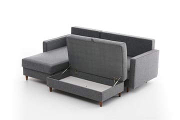 Braneles Sofa med Sjeselong 4-seter - Grå - Møbler - Sofaer - Sofaer med sjeselong - 4 seters sofa med divan