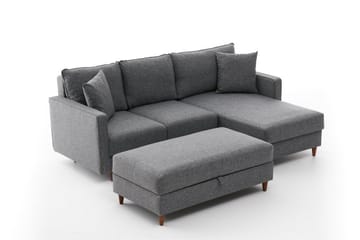 Braneles Sofa med Sjeselong 4-seter - Grå - Møbler - Sofaer - Sofaer med sjeselong - 4 seters sofa med divan