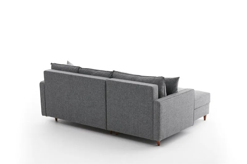 Braneles Sofa med Sjeselong 4-seter - Grå - Møbler - Sofaer - Sofaer med sjeselong - 4 seters sofa med divan