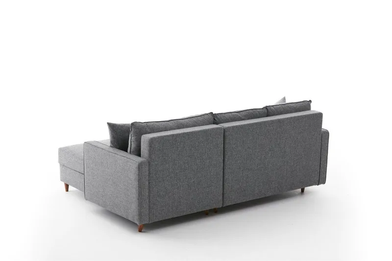 Braneles Sofa med Sjeselong 4-seter - Grå - Møbler - Sofaer - Sofaer med sjeselong - 4 seters sofa med divan