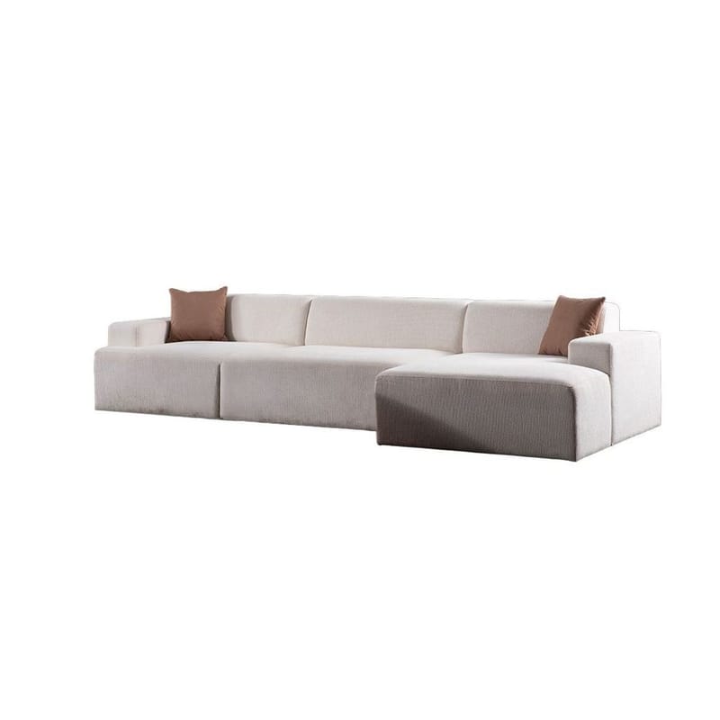 Branorin 4-seters sofa med Sjeselong - Hvit - Møbler - Sofaer - Sofaer med sjeselong - 4 seters sofa med divan