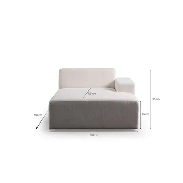 Branorin 4-seters sofa med Sjeselong - Hvit - Møbler - Sofaer - Sofaer med sjeselong - 4 seters sofa med divan