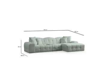 Buddy Sofa med Divan 4-seter - Grønn - Møbler - Sofaer - Sofaer med sjeselong - 4 seters sofa med divan
