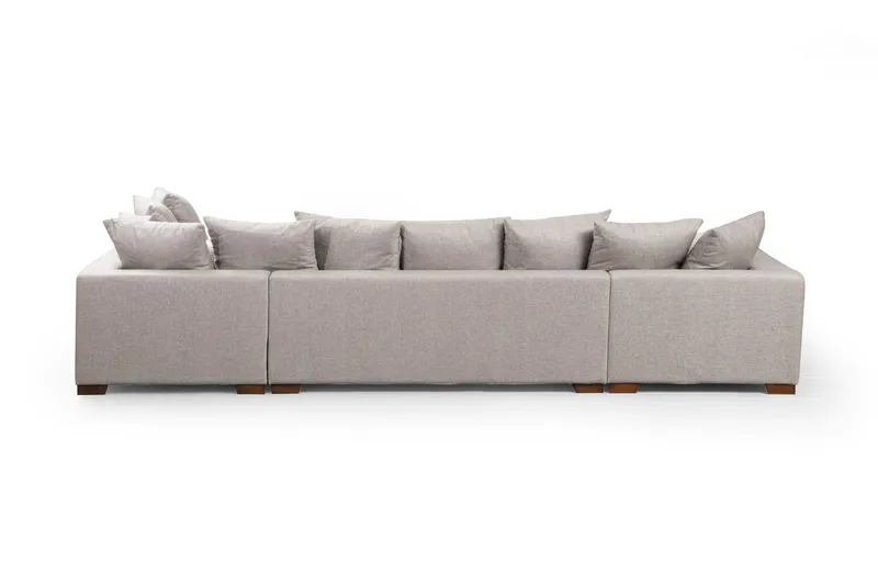 Castelloli 4-seter U-formet Hjørnesofa med Divan og Sjeselong i Stoff - Lysegrå - Møbler - Sofaer - Hjørnesofaer - Hjørnesofa med divan