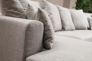 Castelloli 4-seter U-formet Hjørnesofa med Divan og Sjeselong i Stoff - Lysegrå - Møbler - Sofaer - Hjørnesofaer - Hjørnesofa med divan