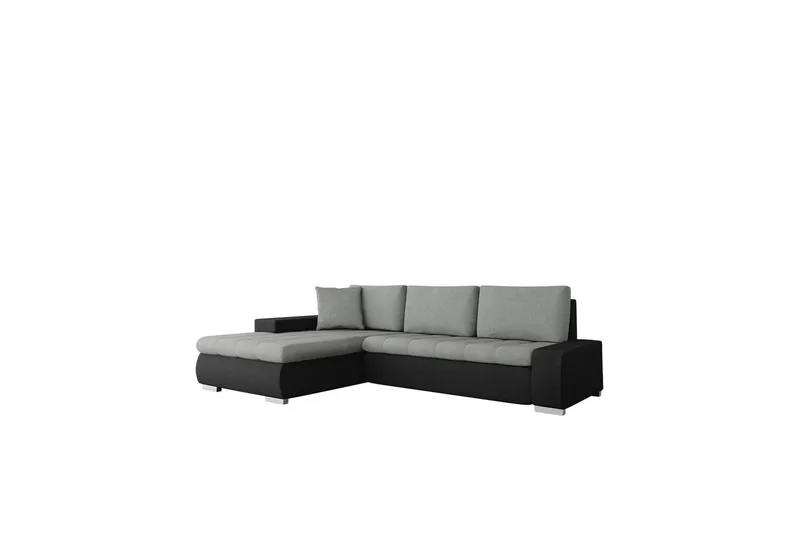 Cerys Sofa med Divan 3-seter, Svart/Grå