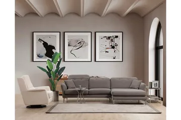 Chandara Sofa med Divan 3-seter - Grå - Møbler - Sofaer - Sofaer med sjeselong - 3 seters sofa med divan