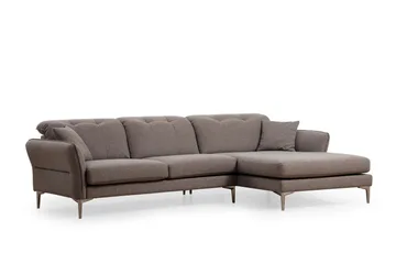 Chandara Sofa med Divan 3-seter - Grå - Møbler - Sofaer - Sofaer med sjeselong - 3 seters sofa med divan