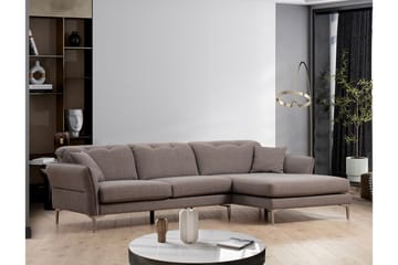 Chandara Sofa med Divan 3-seter - Grå - Møbler - Sofaer - Sofaer med sjeselong - 3 seters sofa med divan