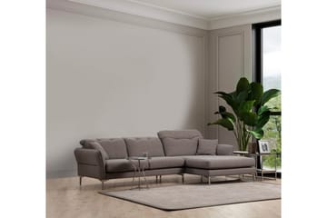 Chandara Sofa med Divan 3-seter - Grå - Møbler - Sofaer - Sofaer med sjeselong - 3 seters sofa med divan