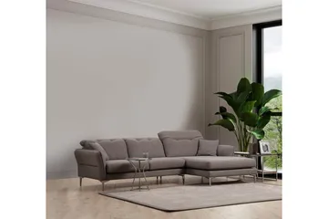 Chandara Sofa med Divan 3-seter - Grå - Møbler - Sofaer - Sofaer med sjeselong - 3 seters sofa med divan