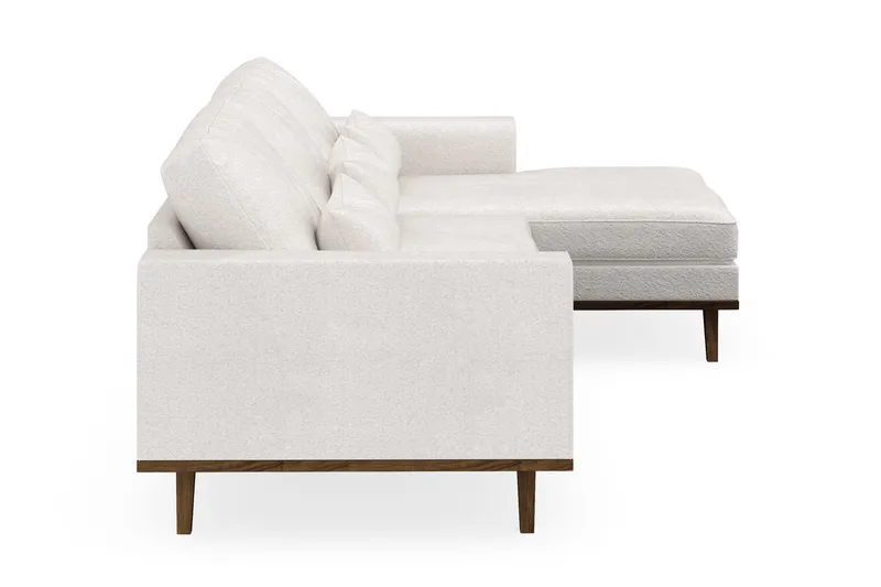 Copenhagen 4-seters Høyrevendt L-formet Divansofa i Bouclé - Hvit - Møbler - Sofaer - Sofaer med sjeselong - 4 seters sofa med divan