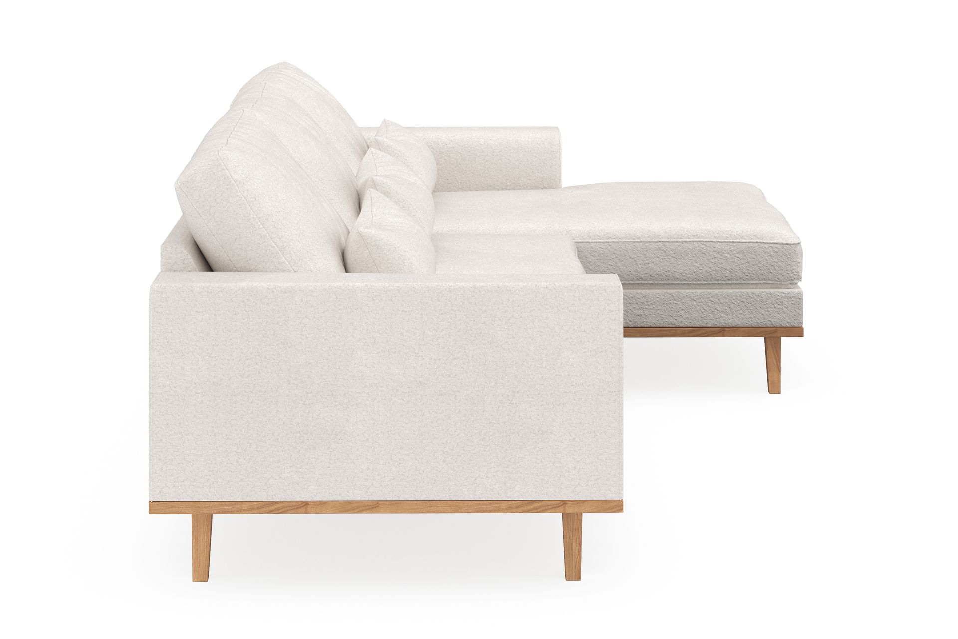 Copenhagen 4-seters Høyrevendt L-formet Divansofa i Bouclé - Hvit - Møbler - Sofaer - Sofaer med sjeselong - 4 seters sofa med divan